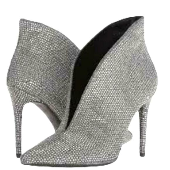 *NWOT* JESSICA SIMPSON Lasnia Pewter Multi Glitter Gabor Encrusted Ankle Bootie - Picture 1 of 9